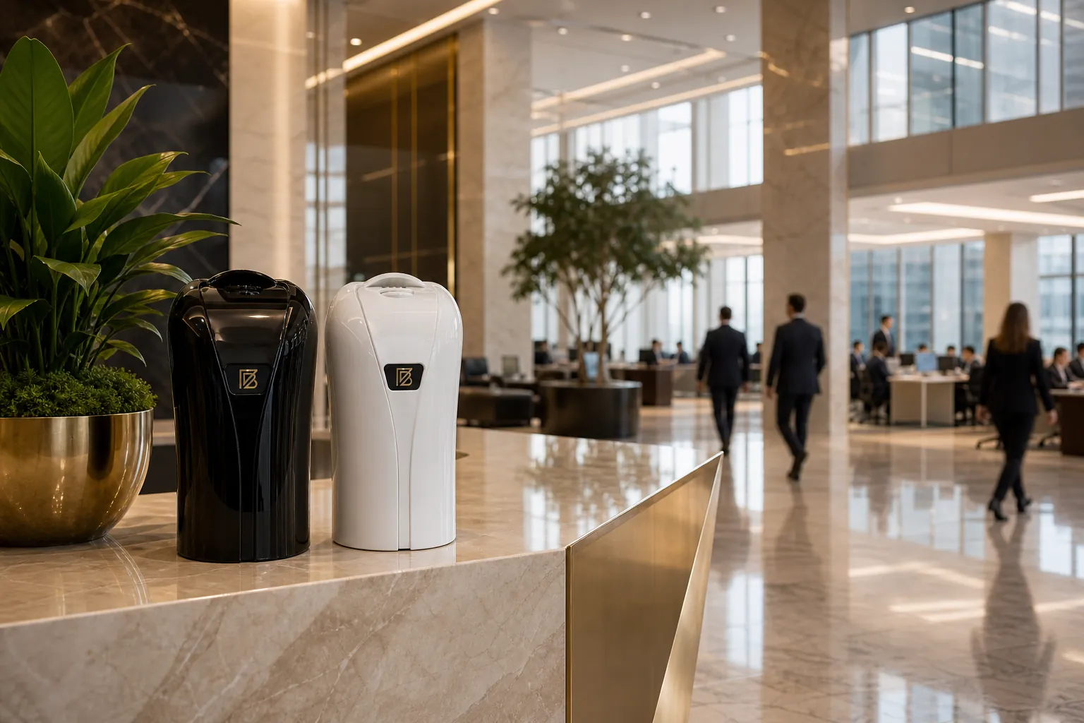 Plaza ve geniş ofis alanında Signatra koku cihazları